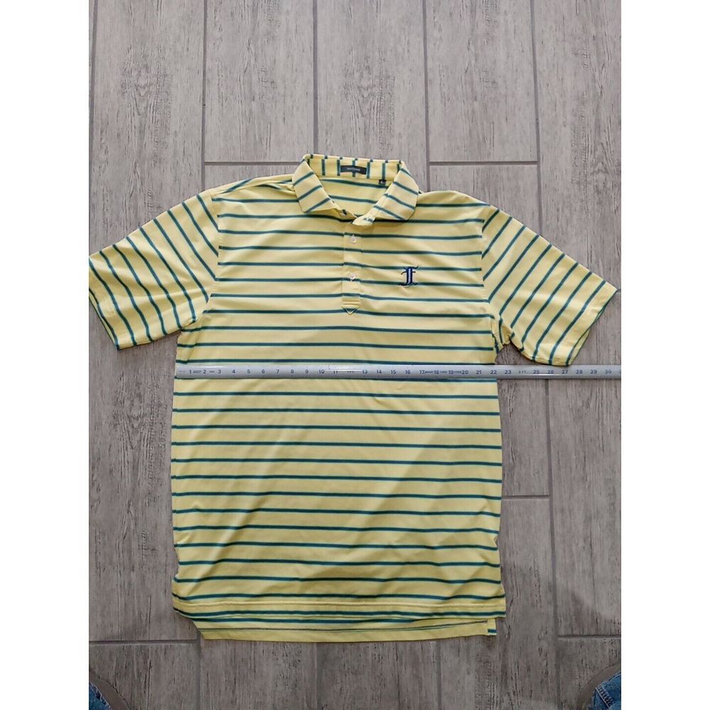 Turtleson Golf Polo Shirt Mens Large Yellow Green Blue  Logo Stretch Fabric - Picture 5 of 5